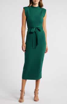 ZOE AND CLAIRE Mock Neck Sleeveless Midi Sweater Dress