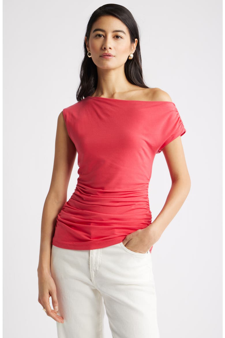 Asymmetric One-Shoulder Top, Main, color, RED SAUCY