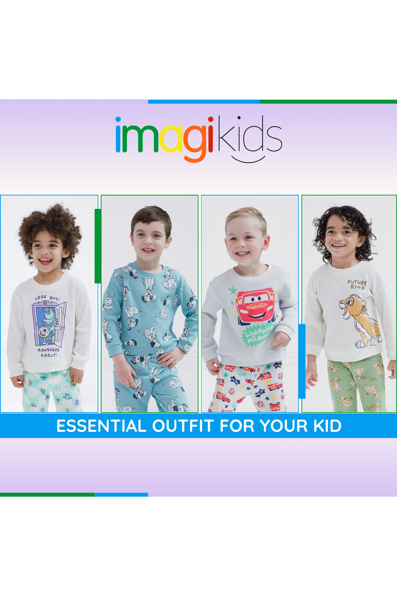 Pixar Loungewear 2-Piece Sweatshirt and Pants Set, Alternate, color, Mike Sulley Aqua