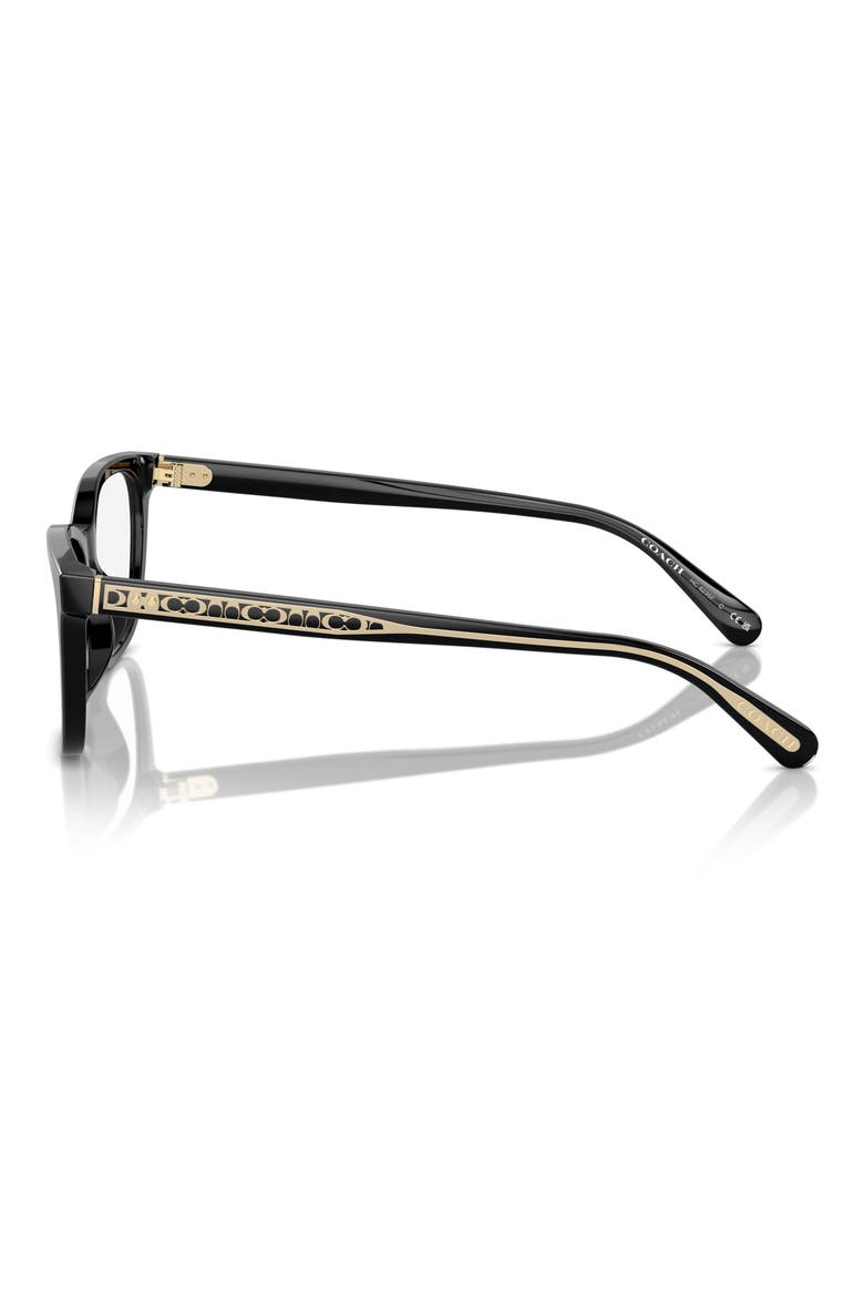 55mm Square Optical Glasses, Alternate, color, BLACK / DEMO LENS