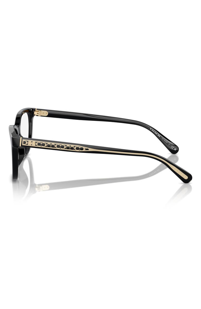 COACH 55mm Square Optical Glasses, Alternate, color, Black / Demo Lens