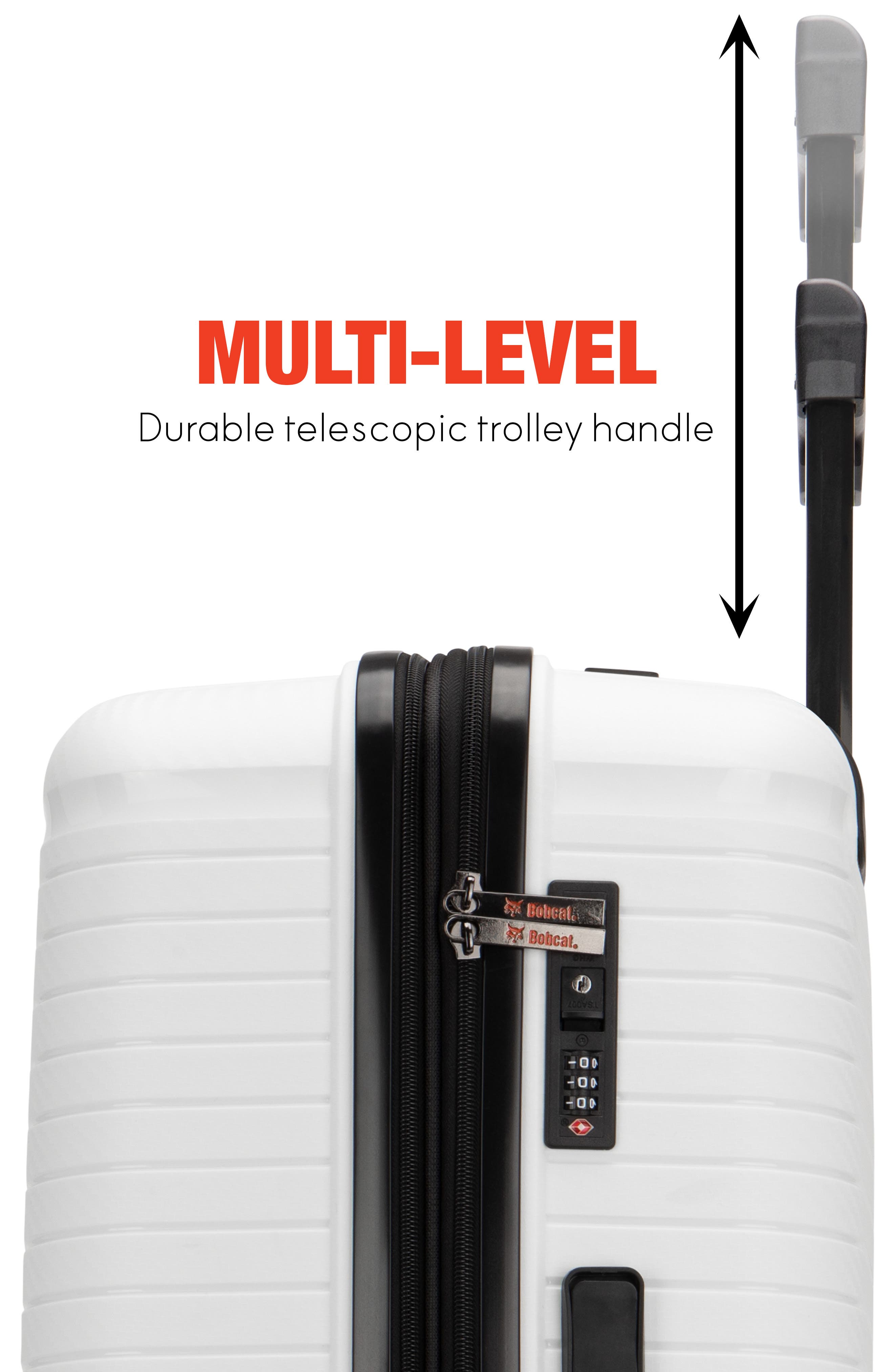 Bobcat Trencher 3 Piece Expandable Spinner Luggage Set with TSA Lock, Alternate, color, White