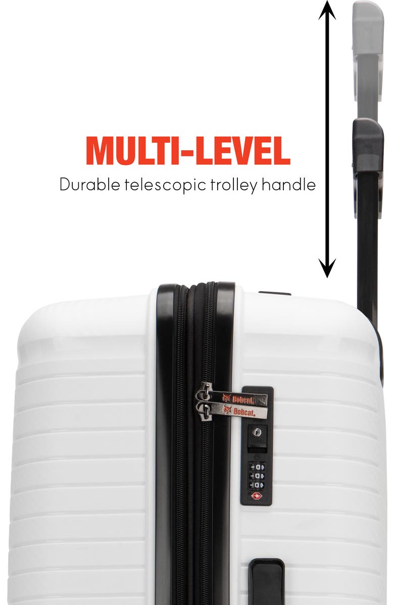 Bobcat Trencher 3 Piece Expandable Spinner Luggage Set with TSA Lock, Alternate, color, White