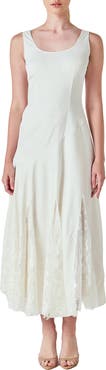 Endless Rose Lace Inset Satin Dress
