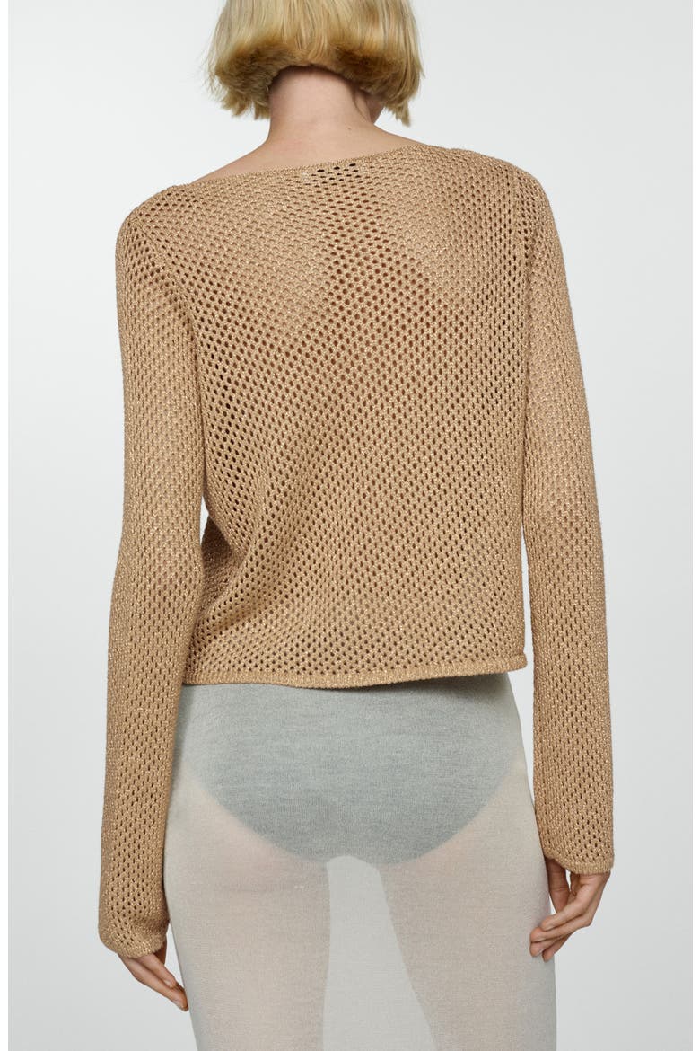 Open Stitch Metallic Sweater, Alternate, color, GOLD