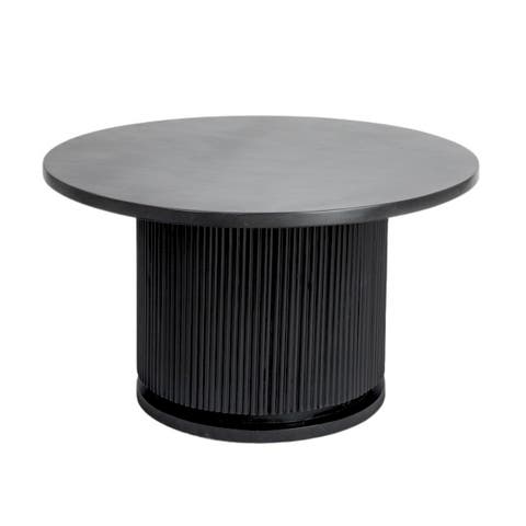 Pedestal Coffee Table with Ribbed Base