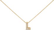 Haus of Brilliance Yellow Gold Vermeil Diamond Accent "A-Z" Initial Bubble Pendant Necklace