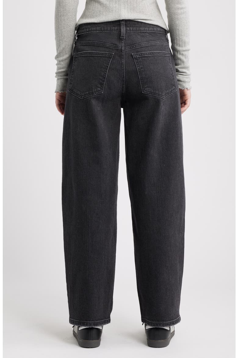 Mid Rise Baggy Barrel Jeans, Alternate, color, WASHED BLACK