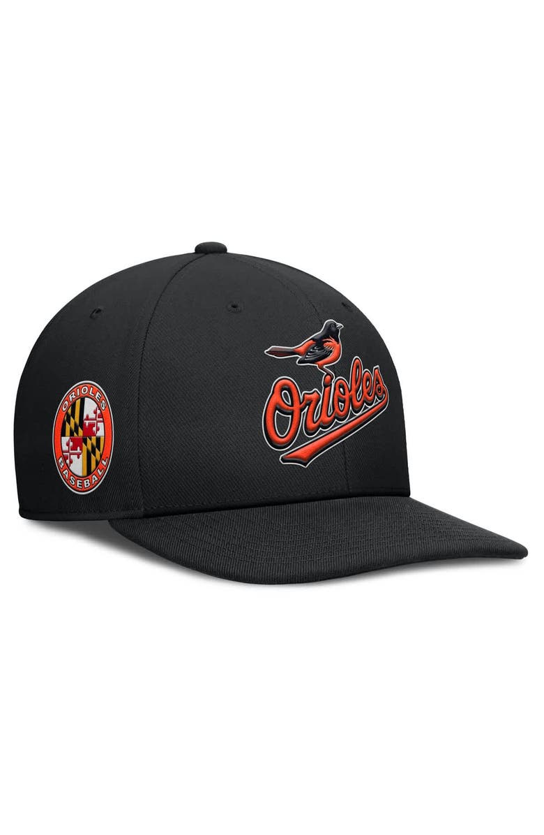 Nike Men's Nike Black Baltimore Orioles Pro Performance Snapback Hat, Main, color,