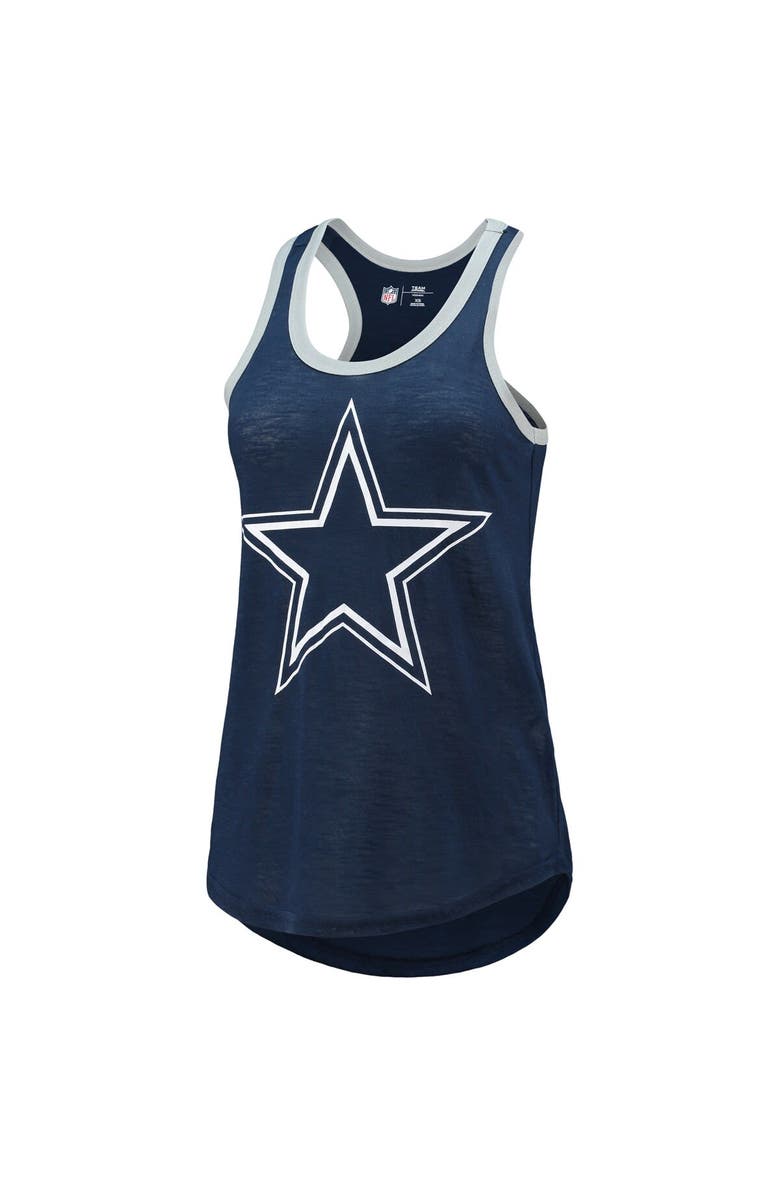 G-III 4HER BY CARL BANKS Women's G-III 4Her by Carl Banks Navy Dallas Cowboys Tater Burnout Tank Top, Alternate, color,