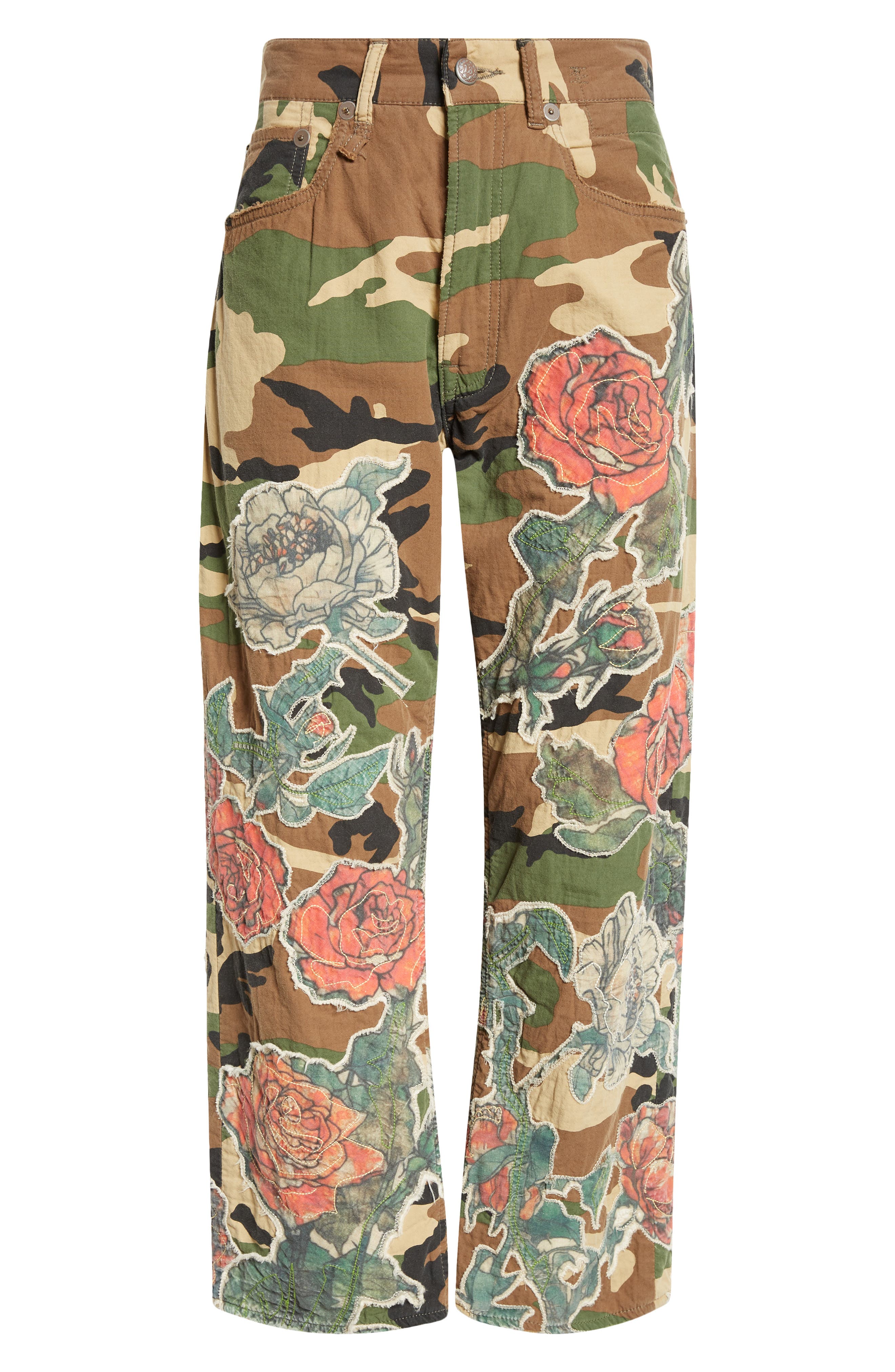 Floral Appliqué X-Boyfriend Camo Pants (Women) | Nordstrom