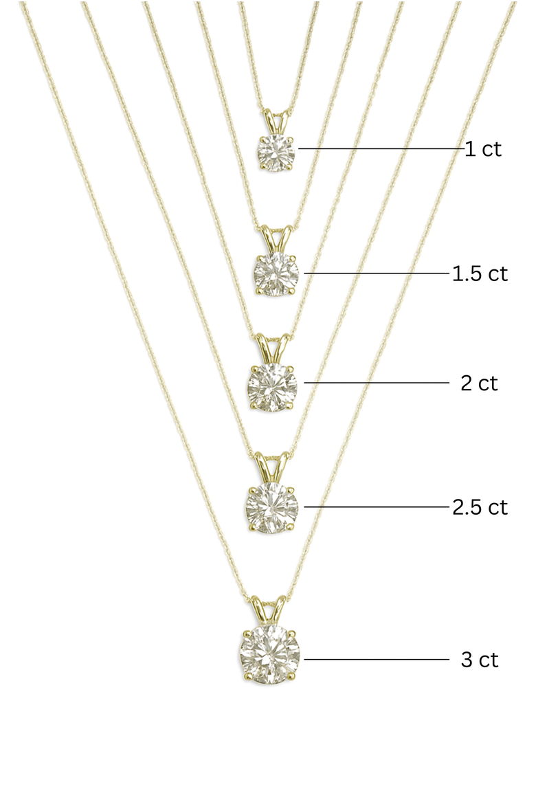 Lucent 14K Gold Round Lab Grown Diamond Pendant - 1 Ct, Alternate, color, 14K Yellow Gold