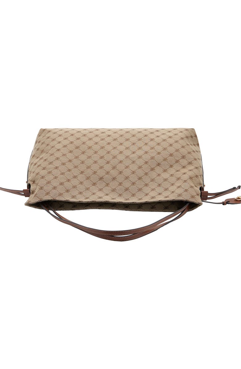 MANGO Logo Jacquard Bucket Bag, Alternate, color, Leather