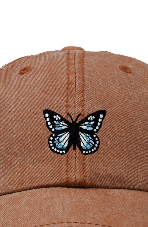 Dalix Butterfly Hat In Washed Orange