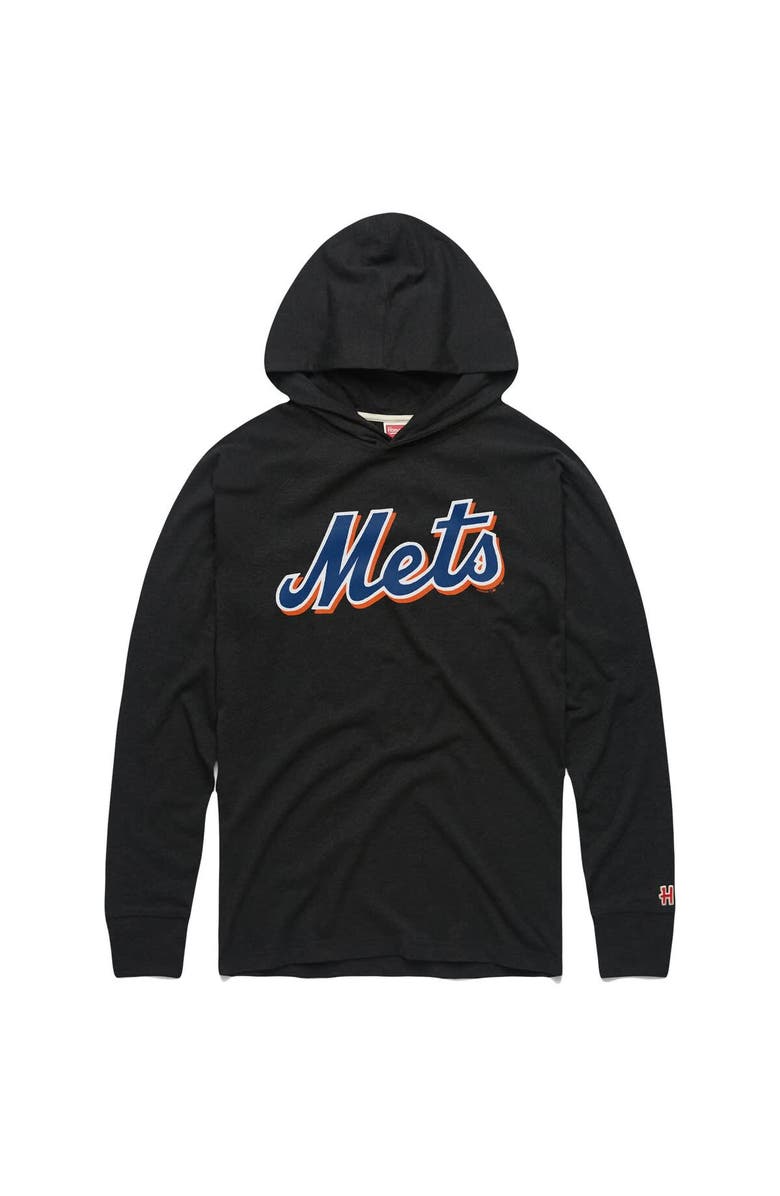 Homage Men's Homage Charcoal New York Mets Lightweight Raglan Tri-Blend Pullover Hoodie, Alternate, color,