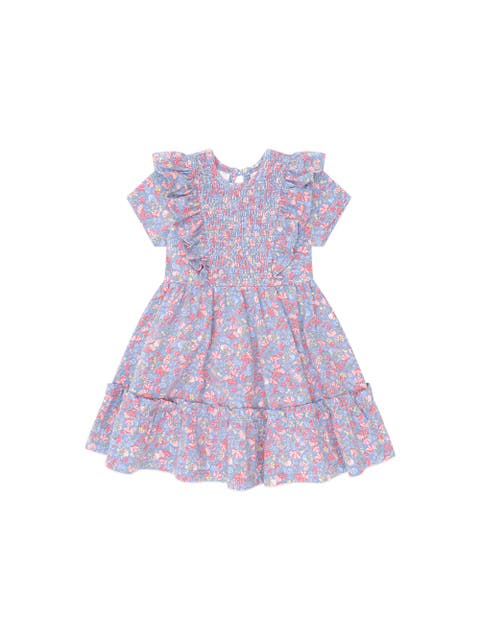 Vintage Floral Shirred Dress (Toddler, Little Kid, Big Kid)