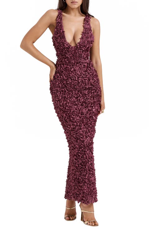 Carena Flower Appliqué Gown