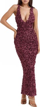 HOUSE OF CB Carena Flower Appliqué Gown