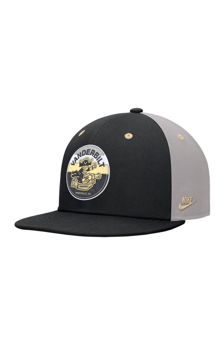 Nike Men's Nike Black Vanderbilt Commodores Vintage Patch Snapback Hat, Main, color, Black