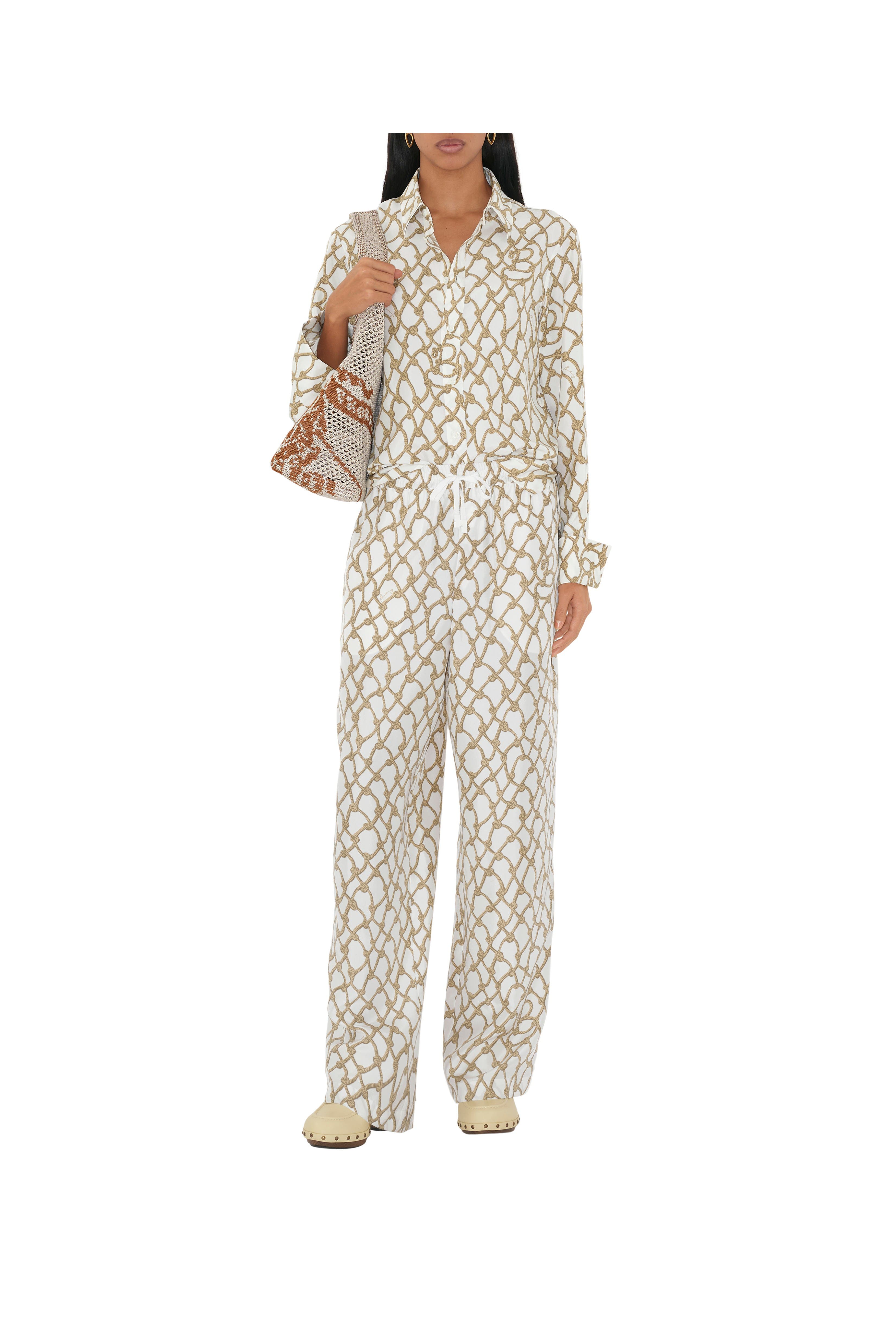 Burberry Small EKD Crochet Bag, Alternate, color, White/Sand