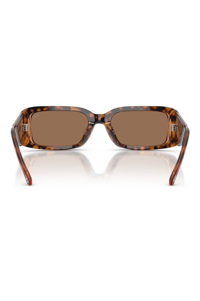 53mm Rectangular Sunglasses, Alternate, color, BILAYER HAVANA / DARK BROWN