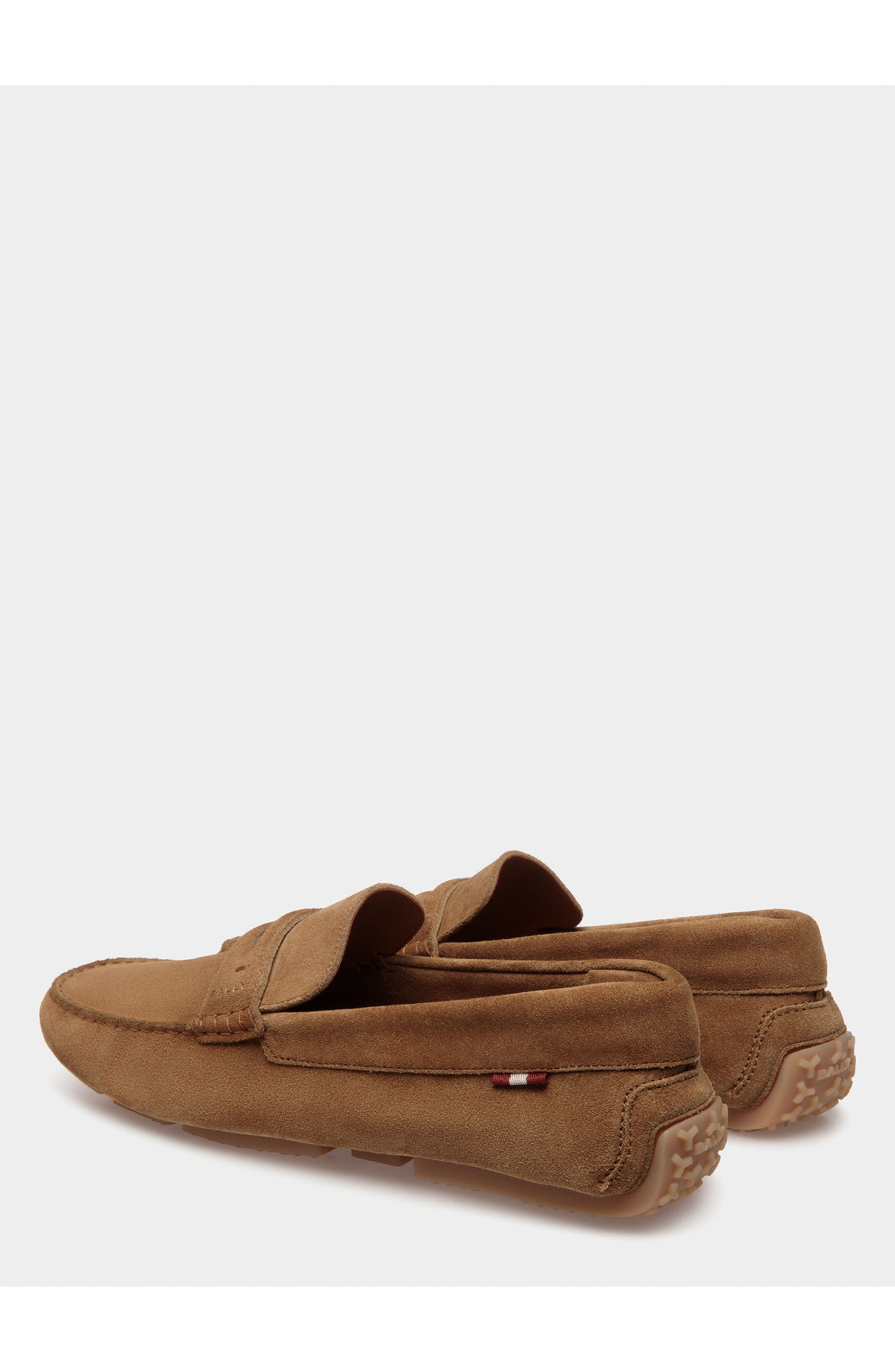 Bally Pilot Driver in Suede, Alternate, color, Brown