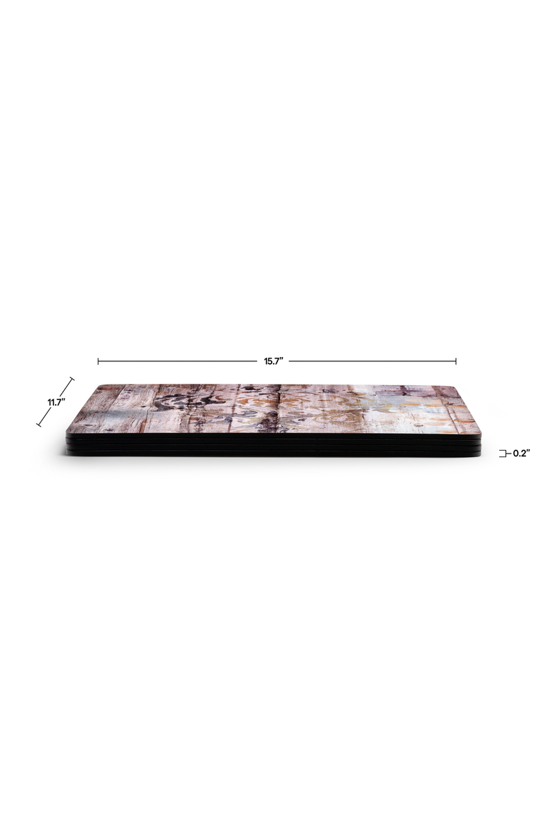 Frozen in Time Set of 4 Cork Back Placemats, Alternate, color, Multi