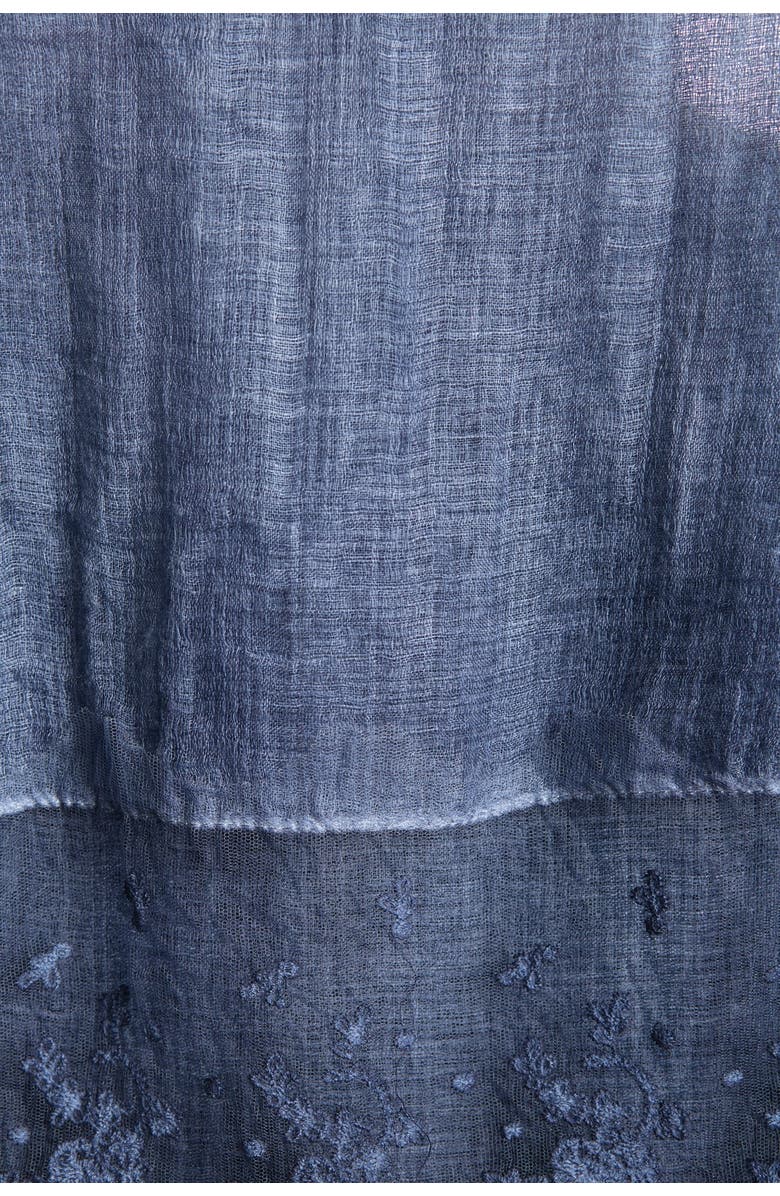 La Fiorentina Solid Lace Trim Wrap Scarf, Alternate, color, 