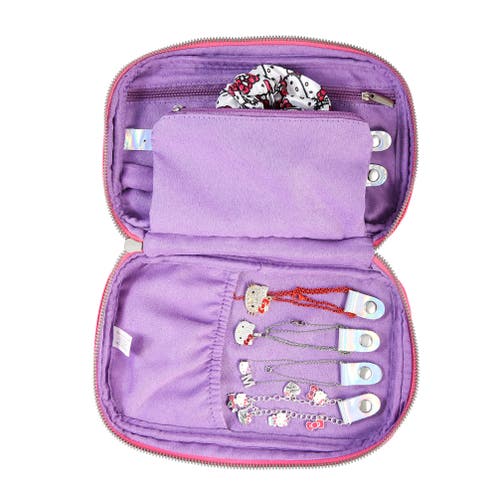 Hello Kitty Nylon Jewelry Holder Organizer With Zip Closure In Pink