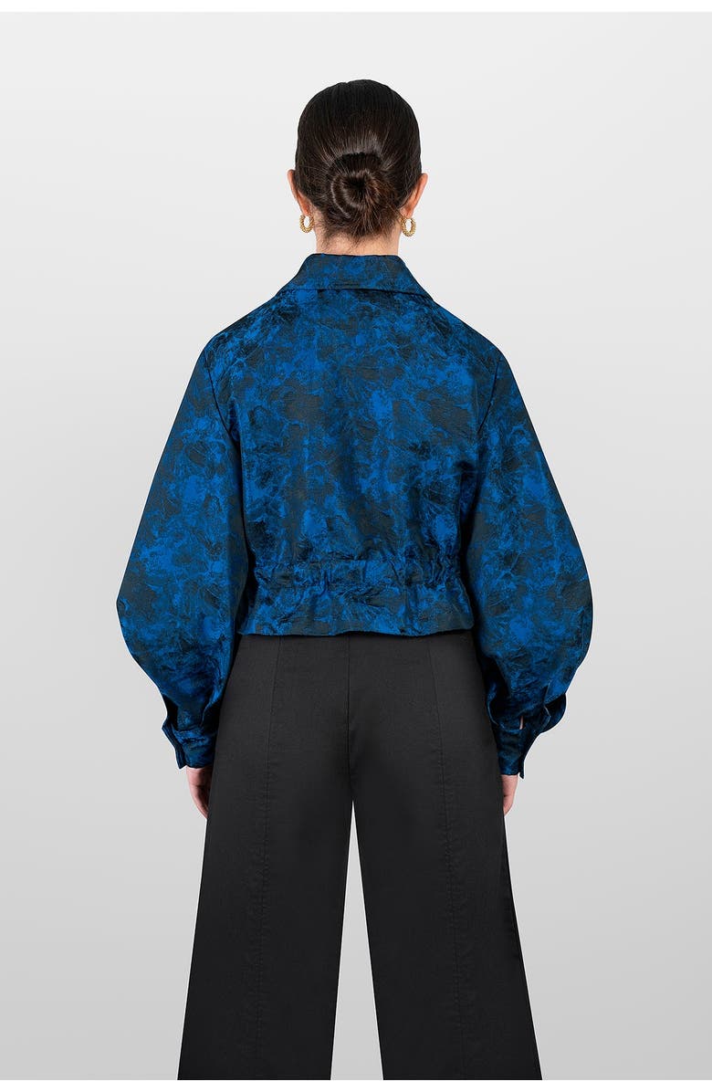 LAURA APARICIO Sahariana Jacquard Jacket, Alternate, color, Blue