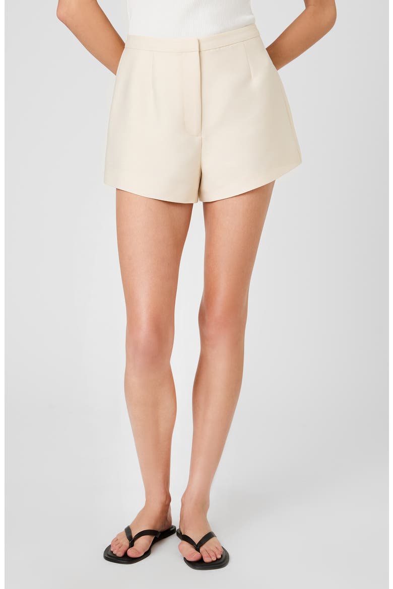 Structured Taffeta Relaxed Fit Shorts, Main, color, PORCELAIN CREAM