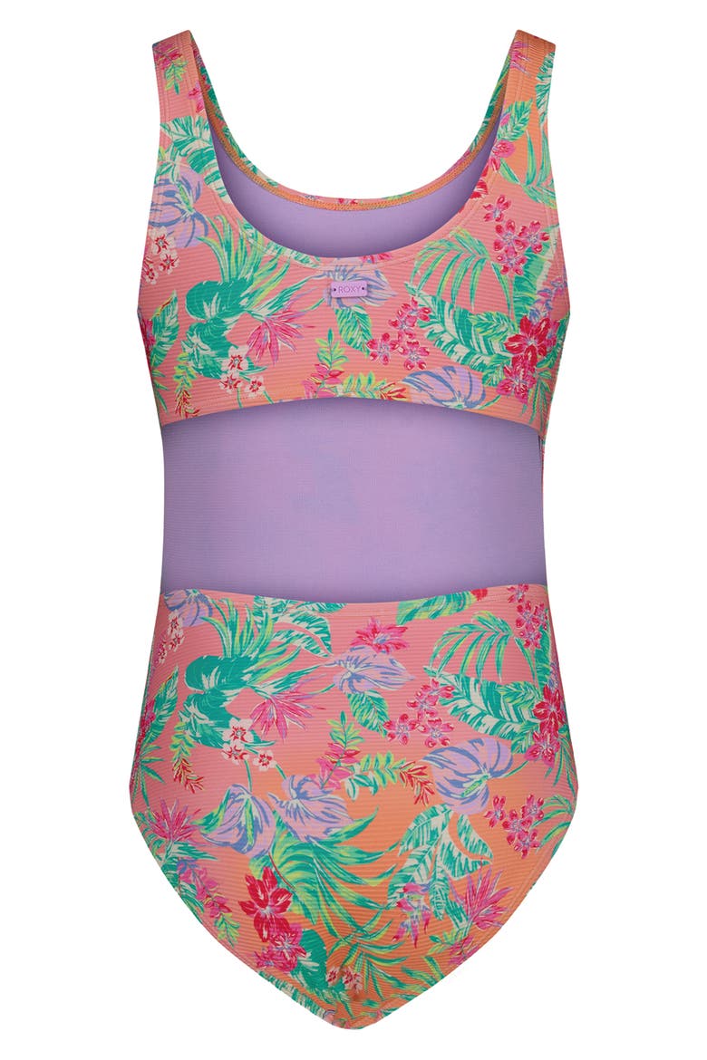 Kids' Coastal Breeze One-Piece Swimsuit, Alternate, color, PEACH PINK