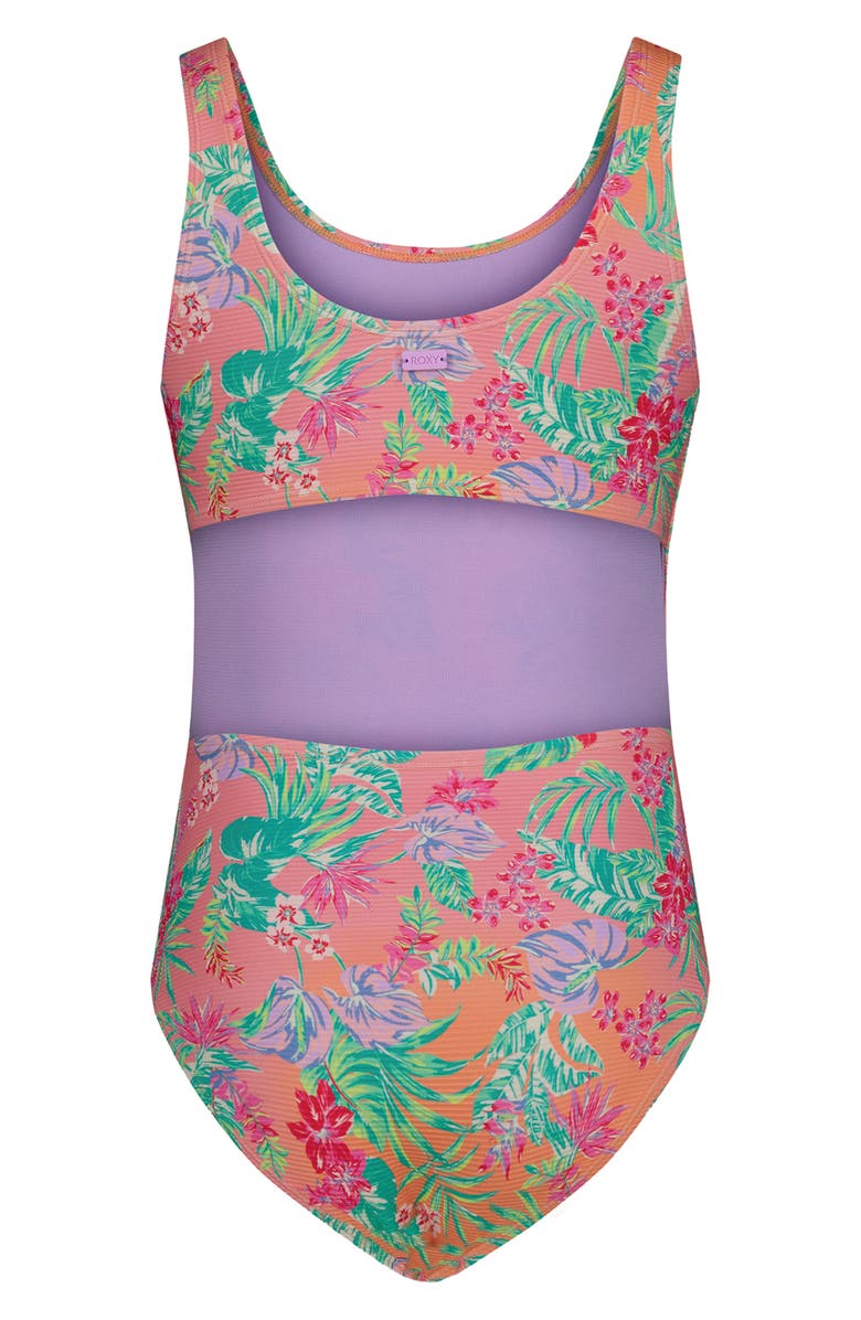 Roxy Kids' Coastal Breeze One-Piece Swimsuit, Alternate, color, Peach Pink