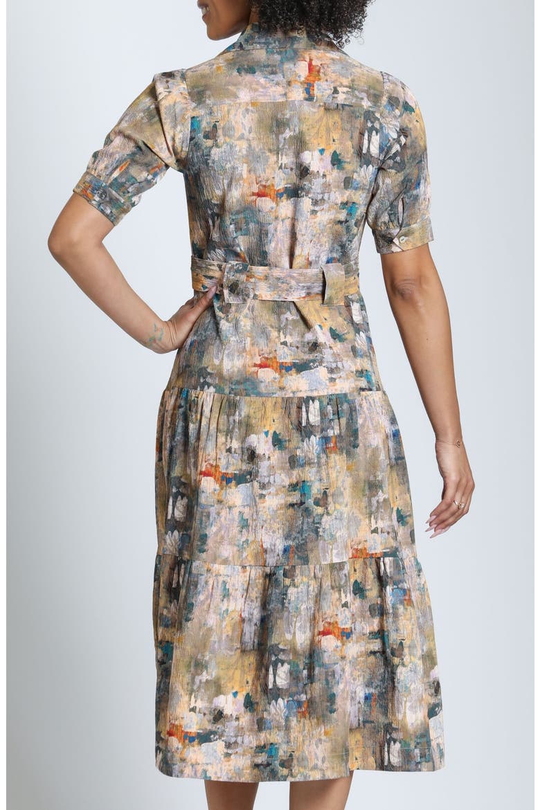 Tiered Midi Dress with Removable Sash, Alternate, color, AUTUMN CANYON