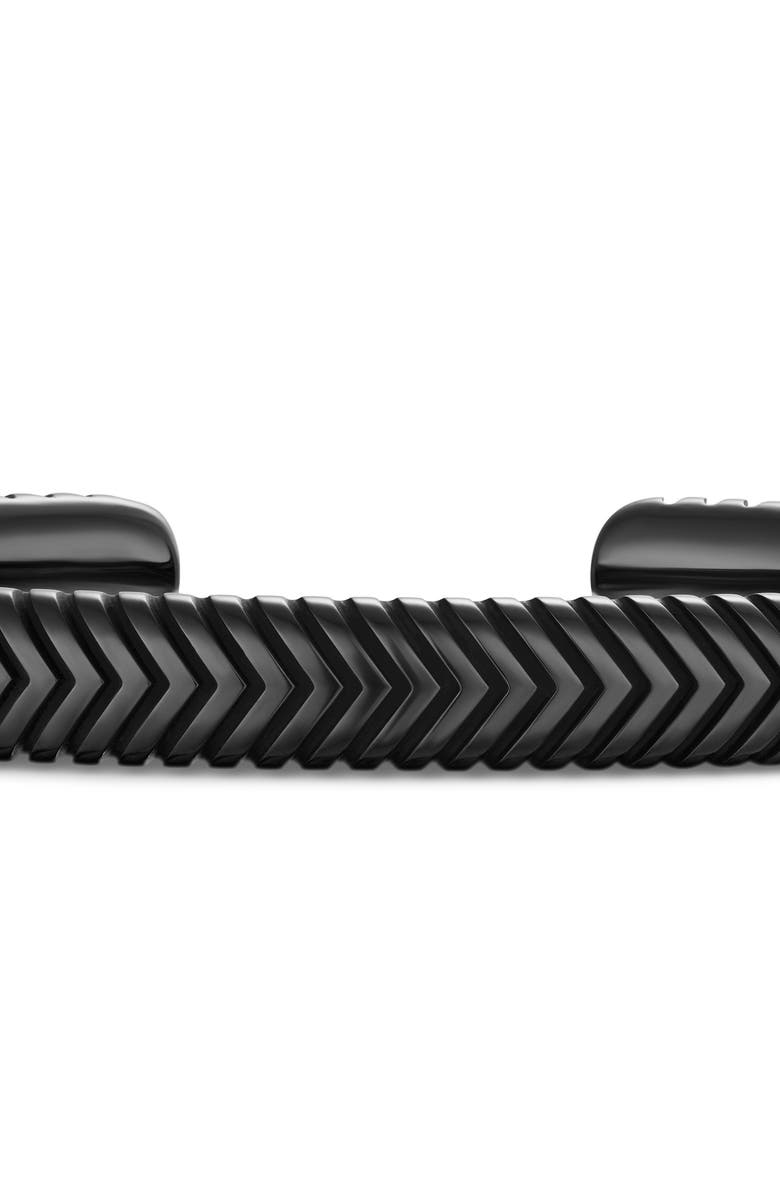 David Yurman Chevron Cuff Bracelet in Black Titanium, Alternate, color, Black