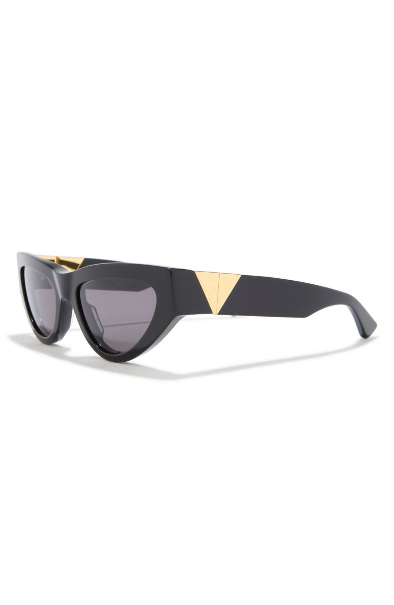 Bottega Veneta 55mm Cat Eye Sunglasses, Alternate, color, Black Black Grey