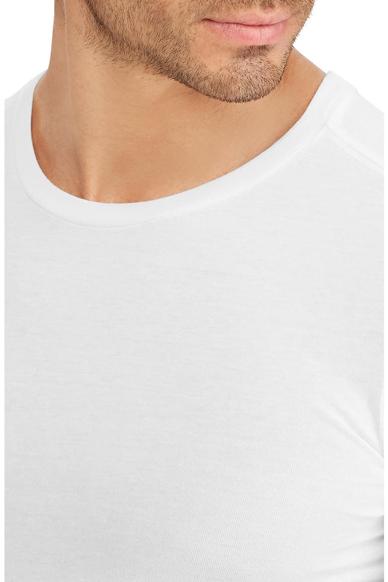 3-Pack Slim Fit Logo Embroidered Crewneck Undershirts, Alternate, color, WHITE/WHITE