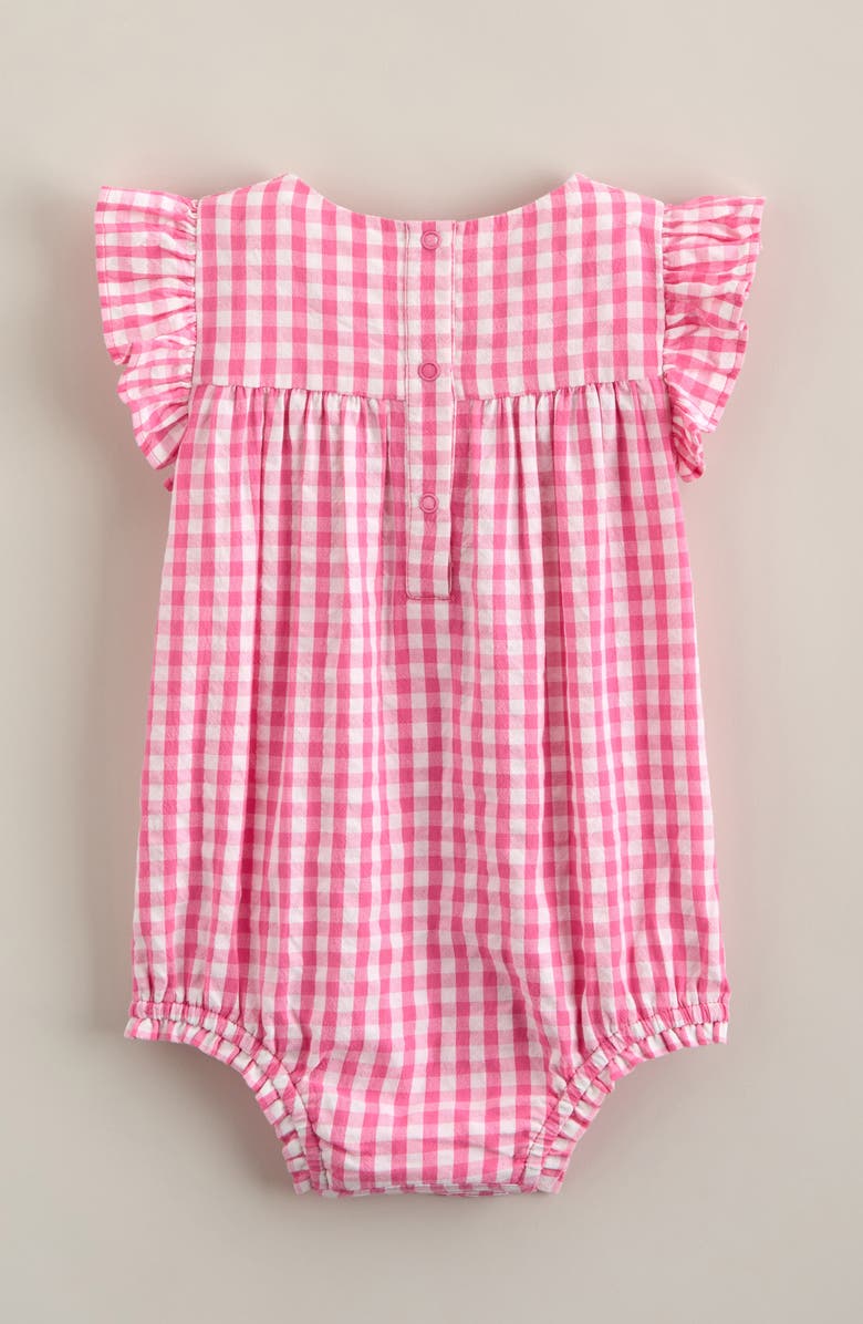 Nordstrom Flutter Sleeve Bubble Romper, Alternate, color, Pink Sunset Gingham- Lemons