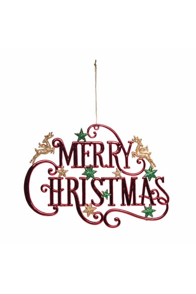 Merry Christmas Ornament, Main, color, Red
