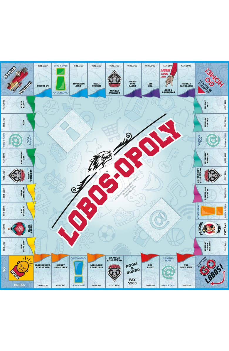 Late for the Sky University Of New Mexico Lobosopoly Monopoly Board Game, Alternate, color, Multicolored
