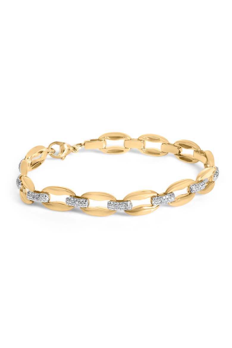 Gold Vermeil 1/10 Cttw Diamond Bold Link Bracelet, Main, color, Silver