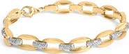 Haus of Brilliance Gold Vermeil 1/10 Cttw Diamond Bold Link Bracelet