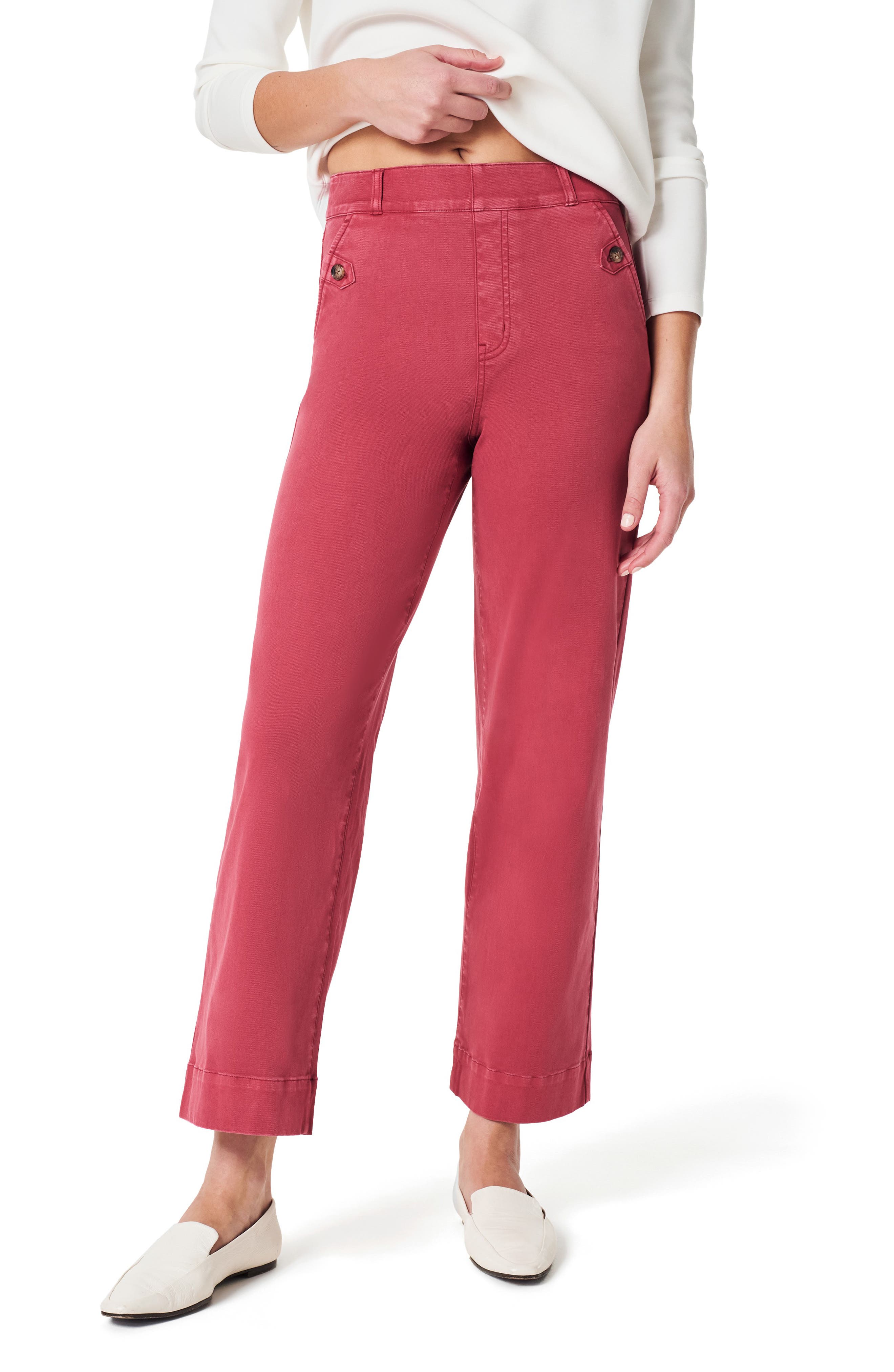 SPANX® Stretch Twill Wide Leg Crop Pants