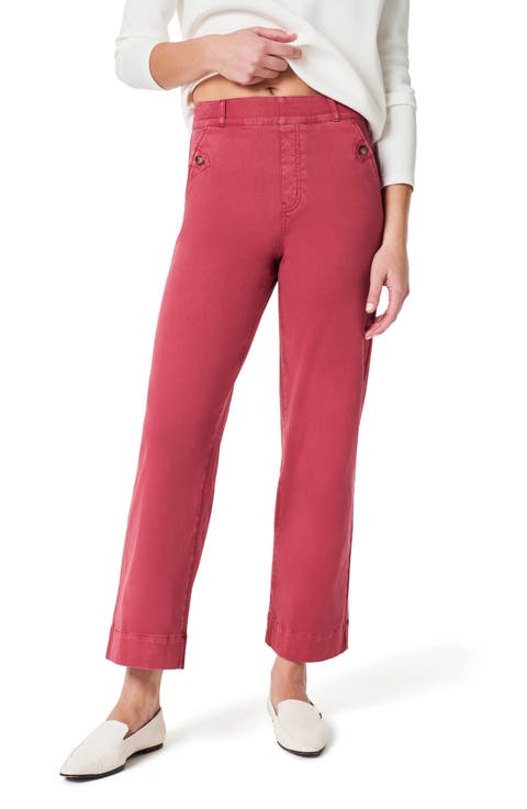 Stretch Twill Wide Leg Crop Pants