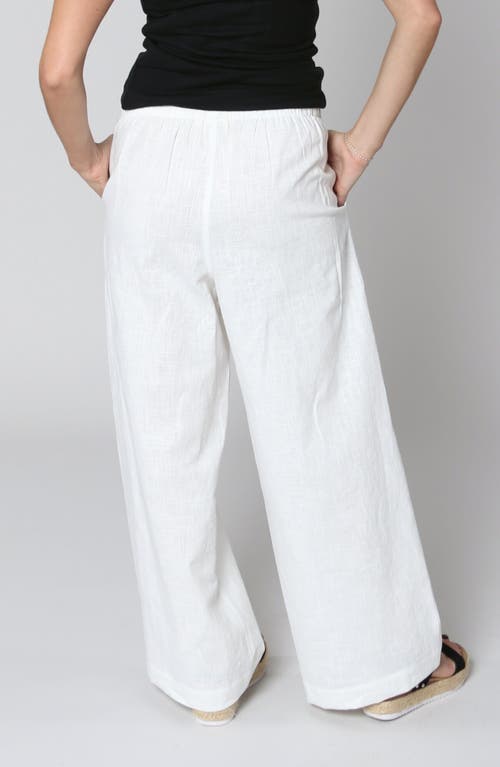 Leisure Lab Linen Palazzo Pant In White