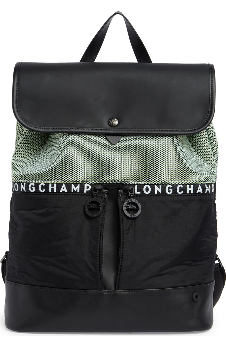 Longchamp Urban Mixed Material Backpack, Main, color, Black