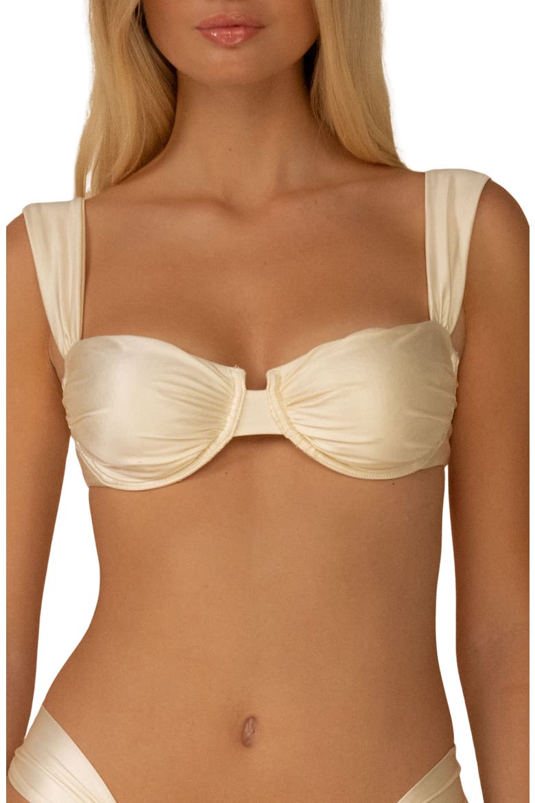 Cream Silkie Bella Underwire Satin Bikini Top, Main, color, CREAM SILKIE