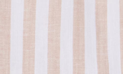 Elie Tahari The Helena Striped Blazer Jacket In Sand And White Stripe