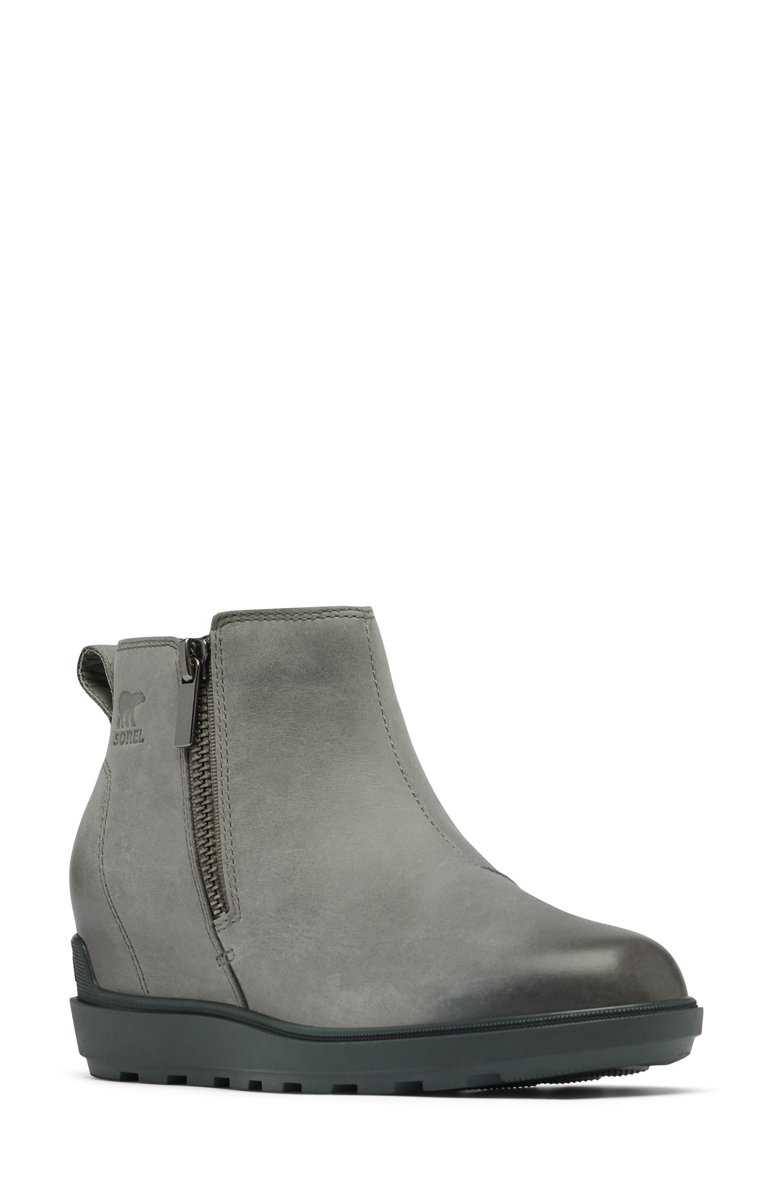 Evie II Zip Waterproof Ankle Boot, Main, color, QUARRY/ GRILL