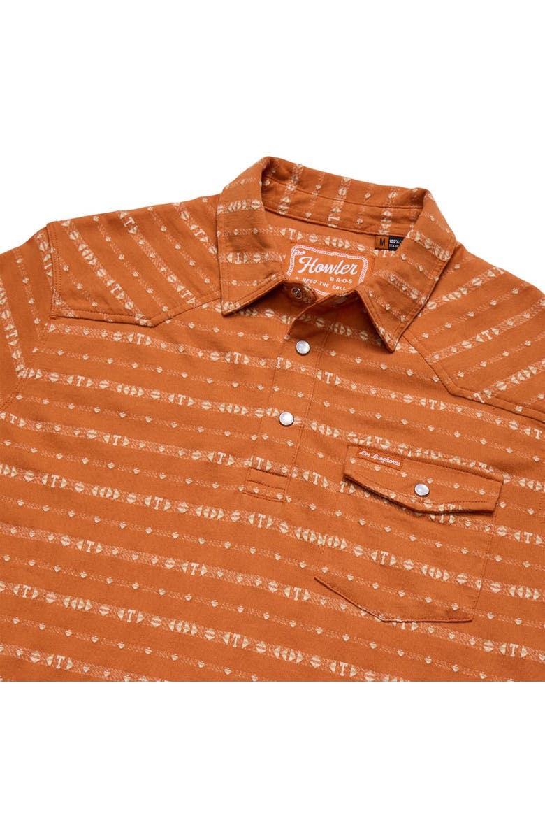 Men's Howler Brothers Texas Orange Texas Longhorns Jacquard Ranchero Polo, Alternate, color, Burnt Orange